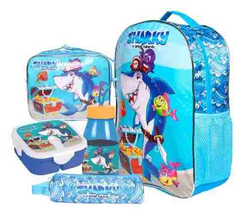MOCHILA TUBARAO  ESTOJO LANCHEIRA